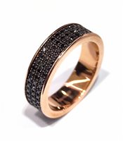 Ring Mano-J. in Rose Gold Diamante Black 1.36 Ct SOLANRGFAPAVE3F9KT-21 - SOLANRGFAPAVE3F9KT-21
